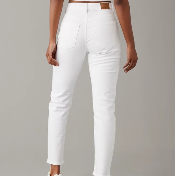 American Eagle stretch bright high rise cross waist straight leg jeans - Picture 1 of 13